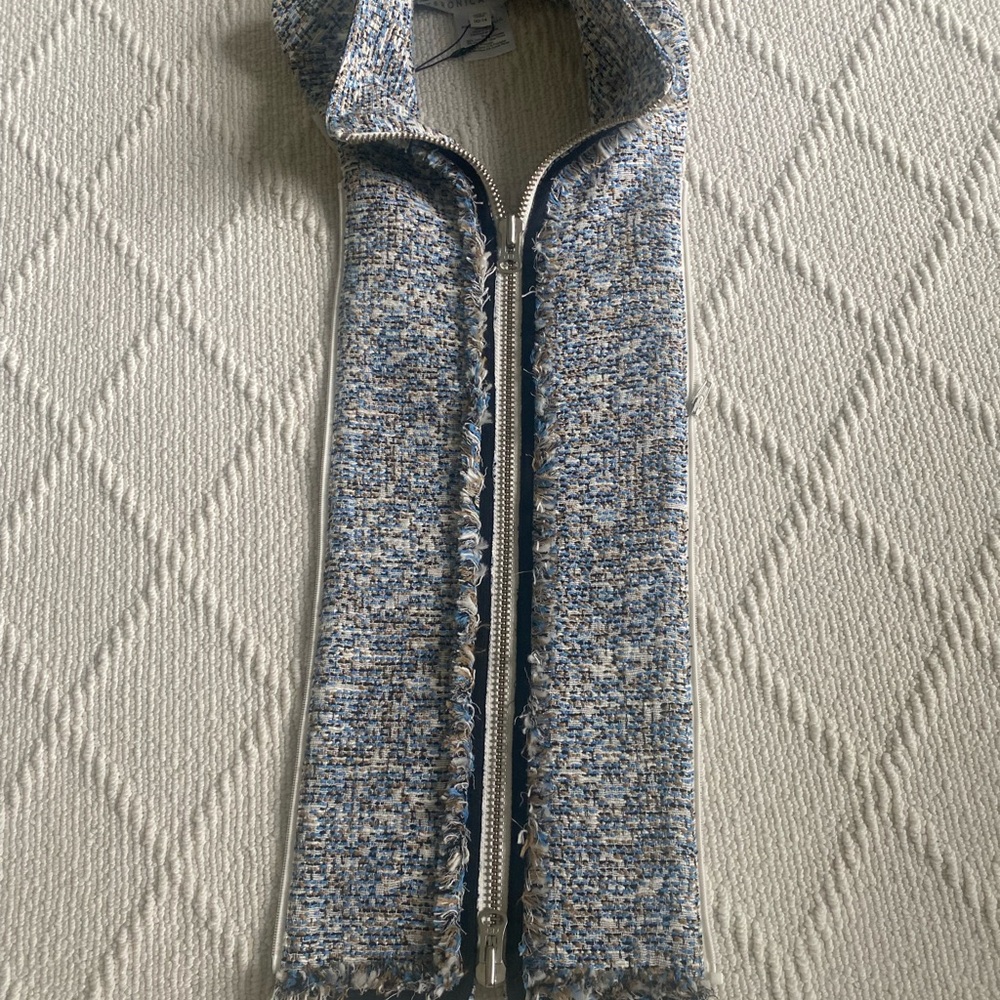 Veronica Beard Blue and White Tweed Top